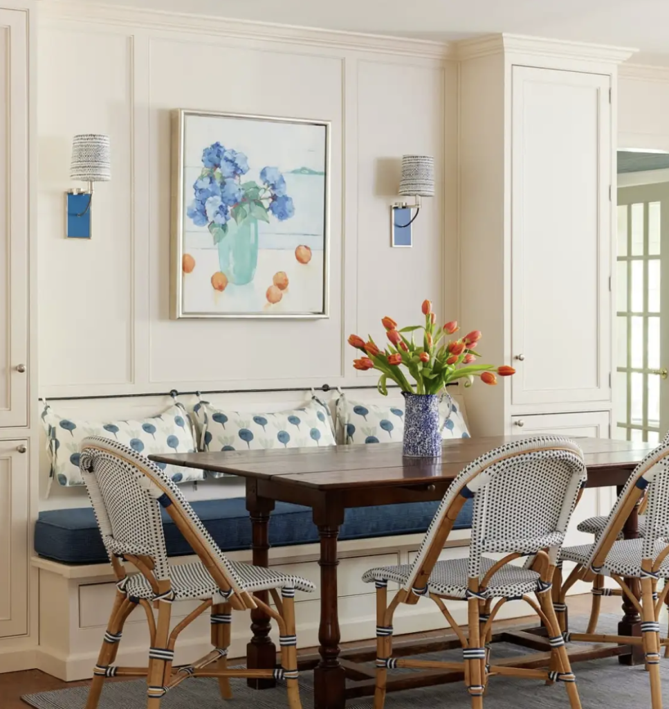 fresh flowers in dining area